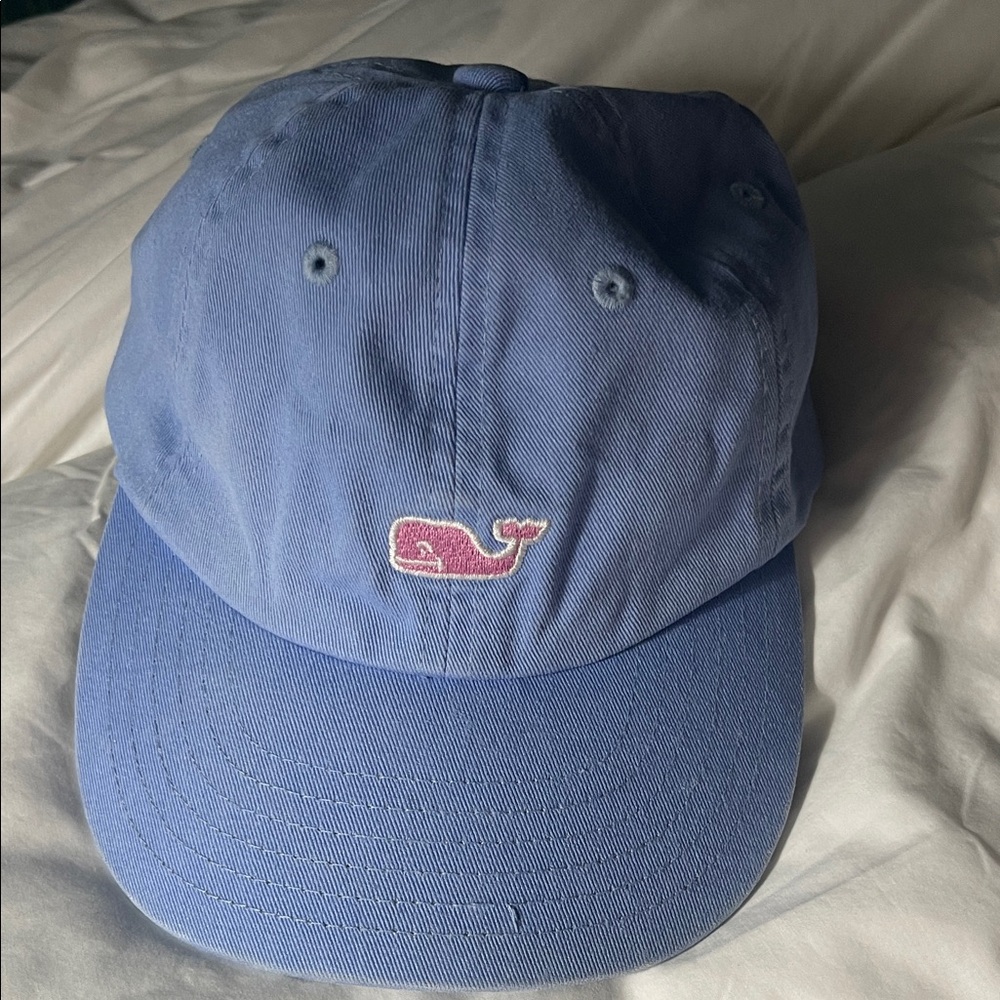 Vineyard Vines Blue Kids Hat with Pink Logo
